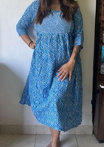 Blue Printed Kurti and maternity wear