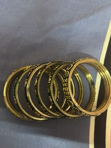 Green &amp; Gold Bangles
