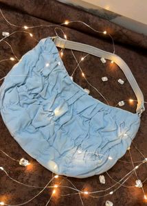 Light Blue Ruched Shoulder Bag