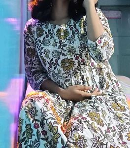 White Floral Print Maxi Dress