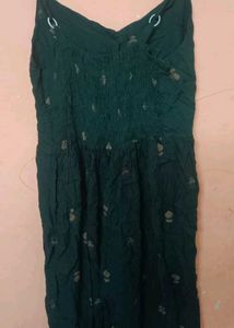 Dark Green Button-Up Sundress