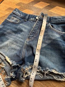 dark blue ripped Denim Shorts