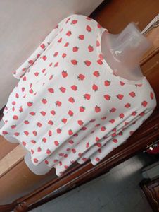 Cute Strawberry Print Top