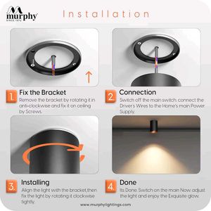 Murphy 15W Black Body Cylindrical Surface Mounted