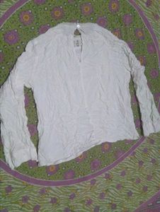 White Crinkle Textured Top
