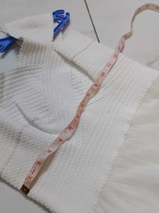 White Tiered Ruffle Dress stretchable