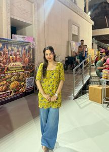 Stylish Yellow Printed Kurta