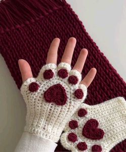 Cute Paw Fingerless Gloves✨