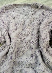 Cozy Textured Knit Sweater purple mauve