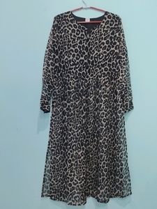 Leopard Print Frock Style Kurta
