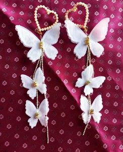 Savana White Butterfly Drop Earrings