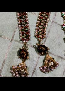Exquisite Pearl and Gold Kundan Jewellery Set