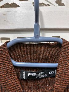 🌸 Imported Brown Ribbed Mock Neck Sweater A
