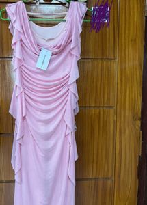 Littlebox Elegant Pink Ruffle Detail Dress
