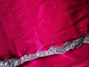 Elegant pink Saree with Lace Detail
