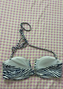 y2k Zebra Print Bikini Top