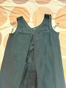 Elegant Black Sheer Overlay Dress