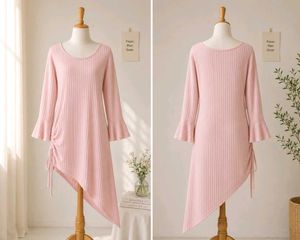 Pink Asymmetrical Tunic Top