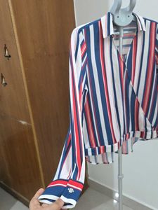 LC Wakiki Striped Wrap Blouse