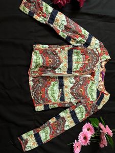 Quilted Paisley Print Jacket