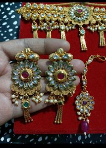 Gold Plated Kundan Jewellery Set