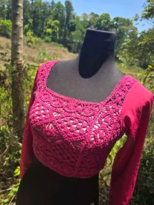 Crochet Crop Top Blouse