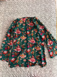 Boho Floral Print Kurta Top