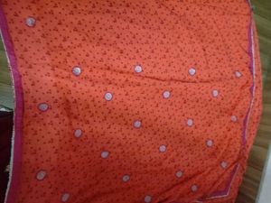 Vibrant Orange Ethnic Kurta with Mirror Work