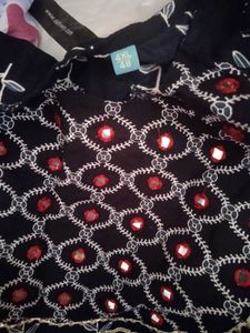 navy  blue anarkali