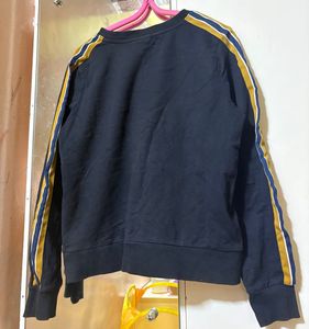 Navy Blue Striped Sweatshirt