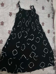 Black White Graphic Print Sundress