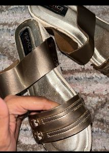 9SPACE Bronze Slip-On Sandals