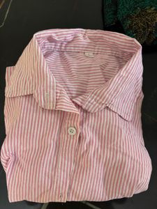 Pink Striped Button-Up Shirt