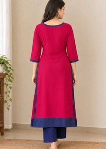 Vibrant Pink Embroidered Kurta