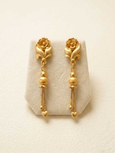 Golden Floral Drop Earrings