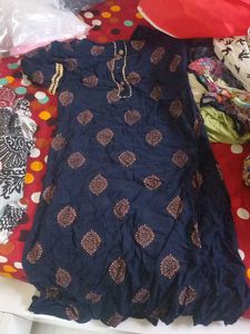 Peach Embroidered Kurti Set