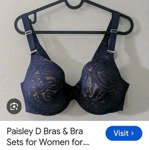 Elegant Navy Blue Lace Bra