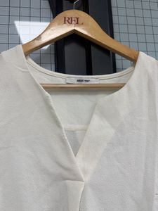 Classic White V-Neck Top