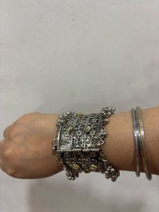Exquisite Oxidized Silver Bangle