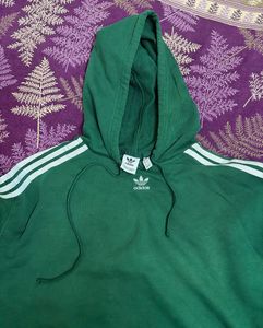 Green Adidas Cropped Hoodie