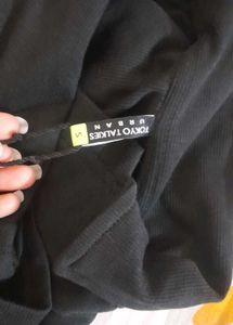 Black Cropped Polo Shirt