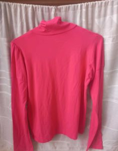 Bright Pink Turtleneck Top