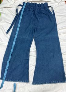 High-Waisted Wide Leg Denim Pants