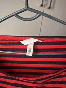 H&amp;M Striped Boat Neck Top