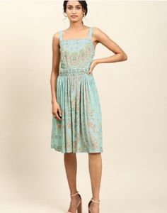 Aarke Ritu KumarMint Floral Printed Short Dress