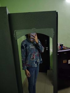 Blue Floral Print Shirt