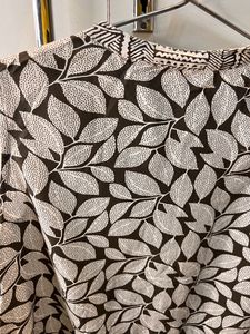 Leaf Printed Cut Sleeves Crop Top  🤍💚🤎