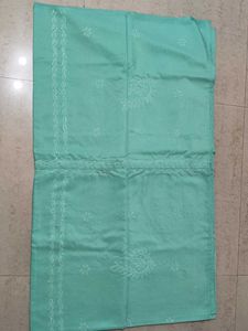 Mint Green chikankari bedsheet with pillow cover