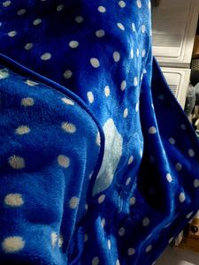 Cozy Blue Polka Dot Fleece Blanket