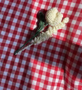 Crochet tulip &amp; lavender Colour (White)🌷